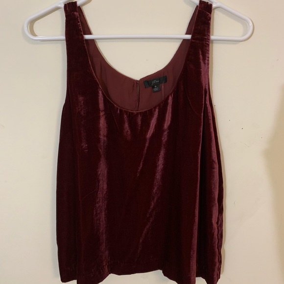 J. Crew Velvet Red Tank Top - Picture 1 of 5